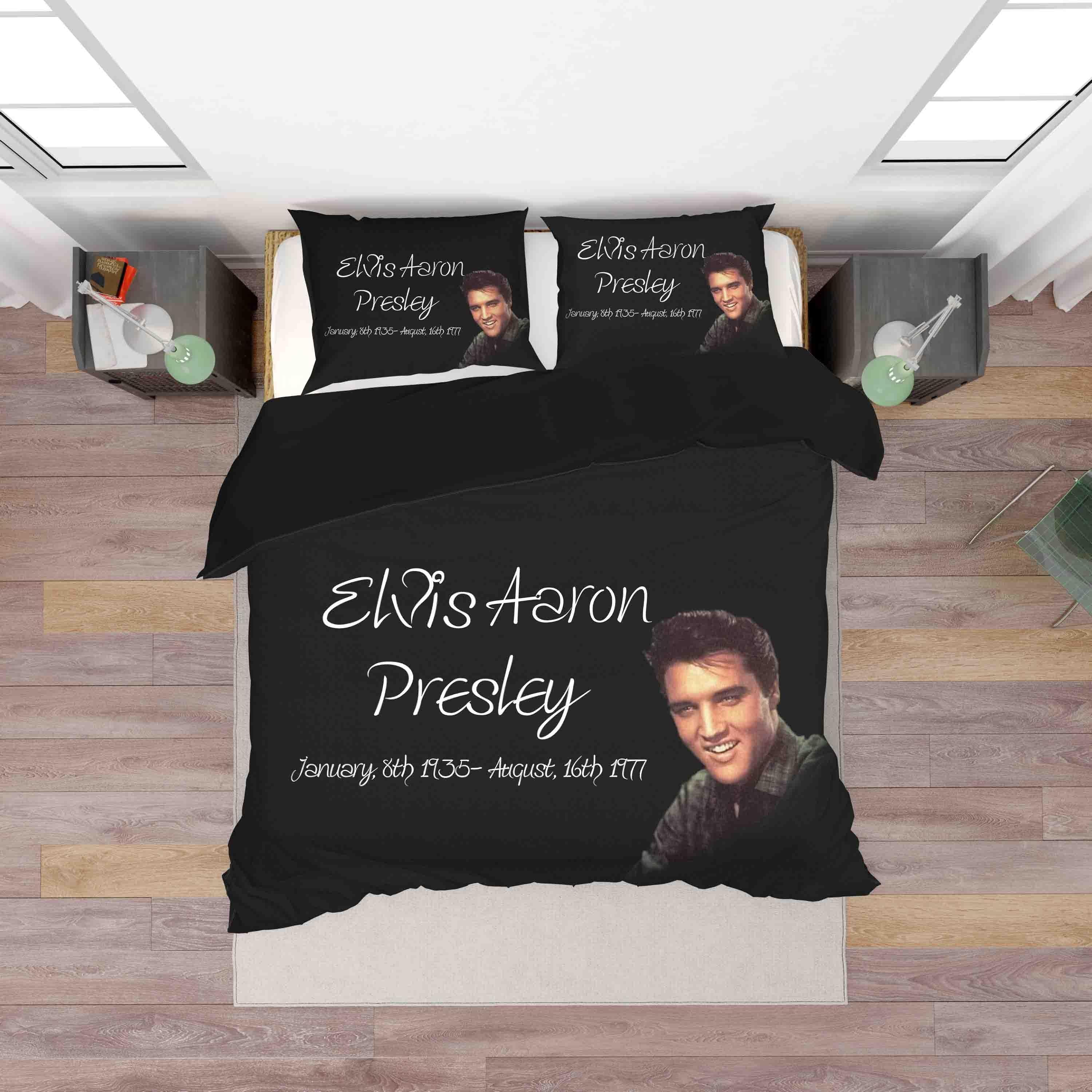 3D Elvis Presley Rock Star Quilt Cover Set Bedding Set Duvet Cover Pillowcases JN 1198- Jess Art Decoration