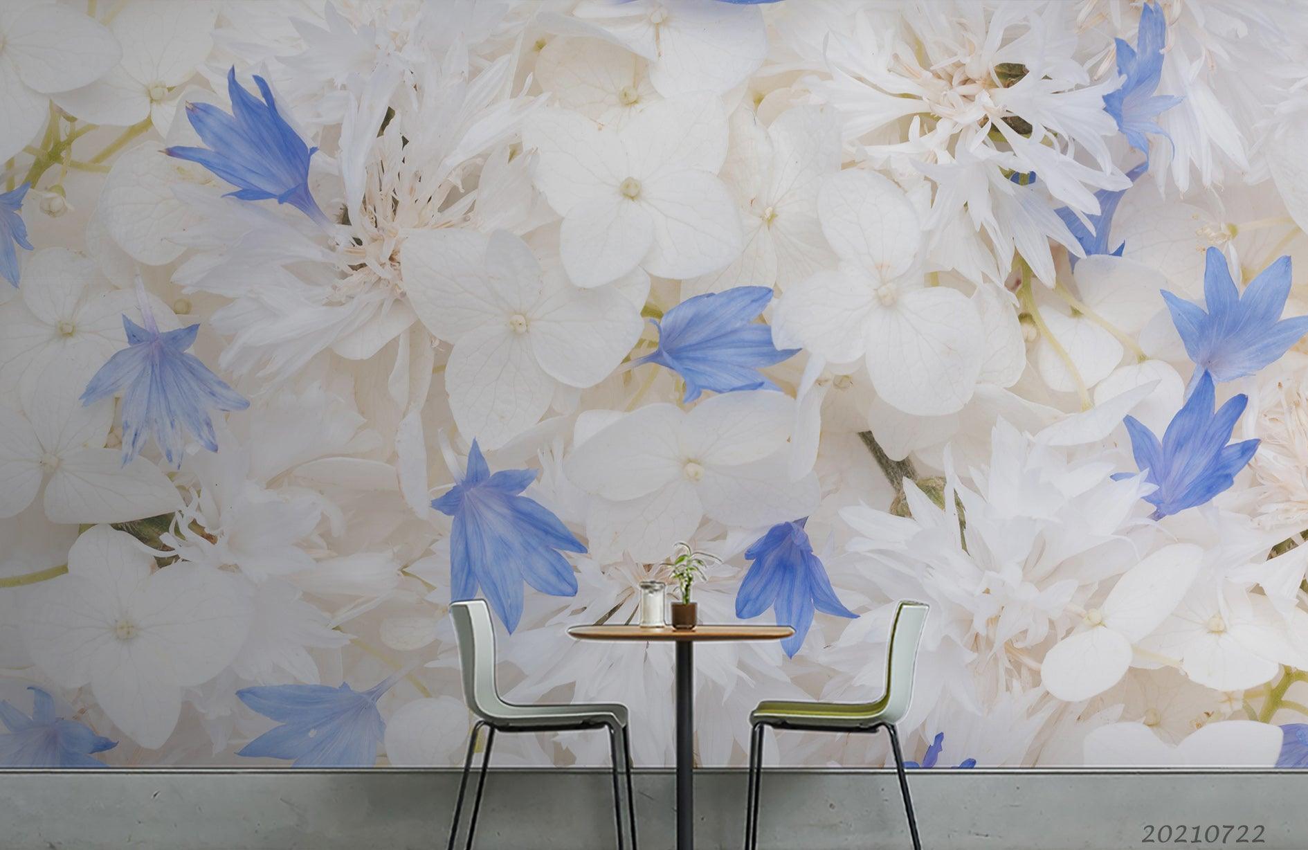 3D White Floral Pattern Wall Mural Wallpaper LQH 738- Jess Art Decoration