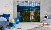 3D Landscape Town Building Mountain Woods River Curtains and Drapes GD 4766- Jess Art Decoration