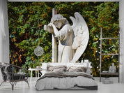 3D Angel Sculpture Wall Mural Wallpaper LQH 138- Jess Art Decoration