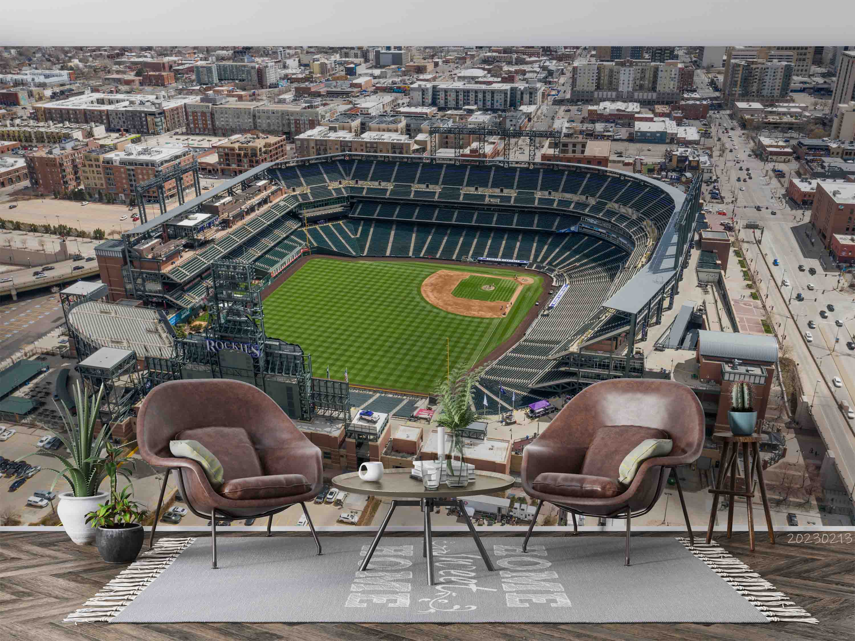 3D Aerial View Coors Field Wall Mural Wallpaper GD 1509- Jess Art Decoration