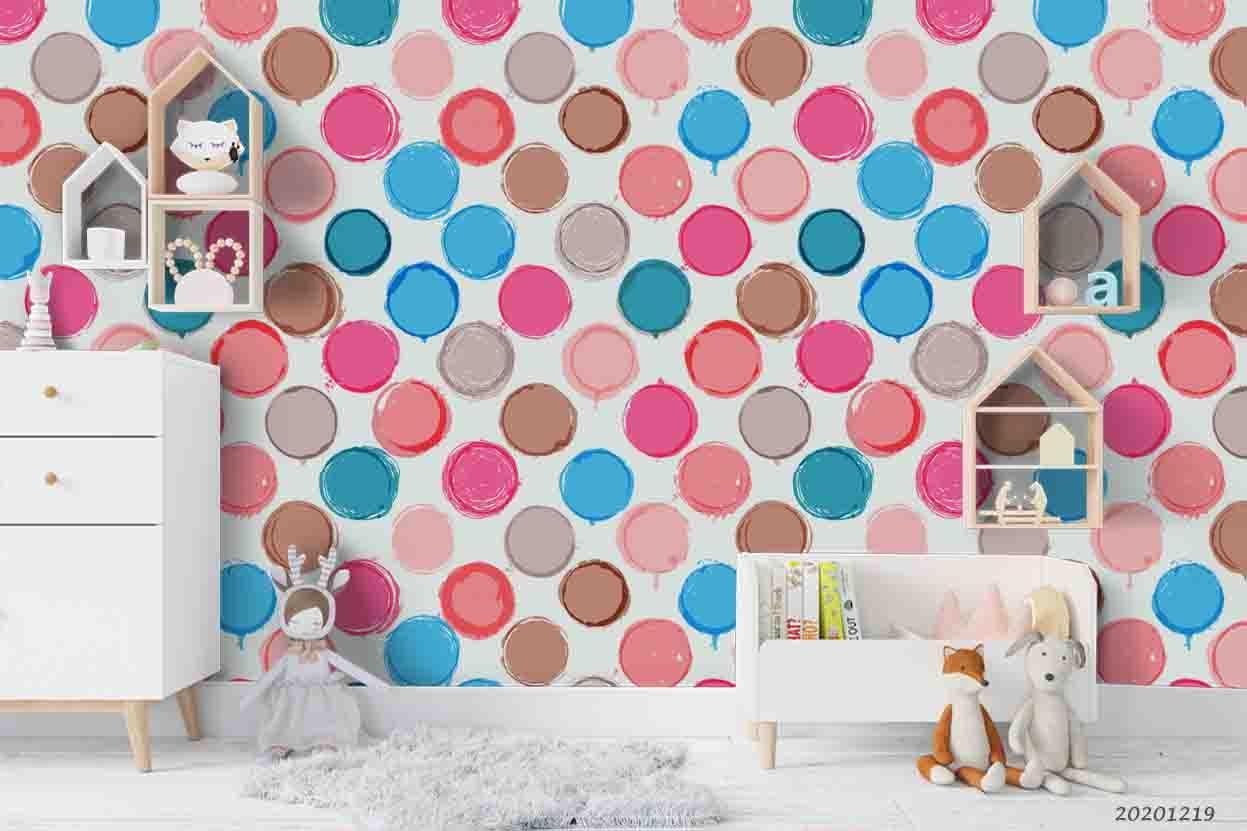 3D Color Geometric Dot Pattern Wall Mural Wallpaper LQH 38- Jess Art Decoration