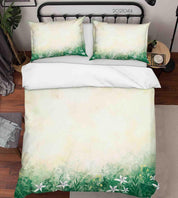 3D Watercolor Green Leaf Floral Quilt Cover Set Bedding Set Duvet Cover Pillowcases 7- Jess Art Decoration
