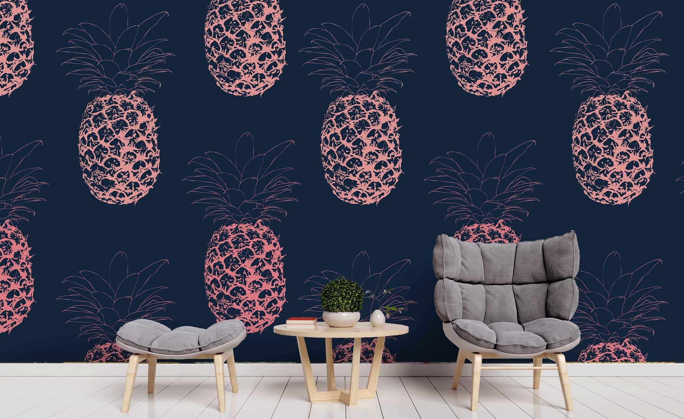 3D Pink Pineapple Wall Mural Wallpaper 15 LQH- Jess Art Decoration