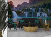 3D Forest Waterfall Landscape Wall Mural Wallpaper LQH 283- Jess Art Decoration