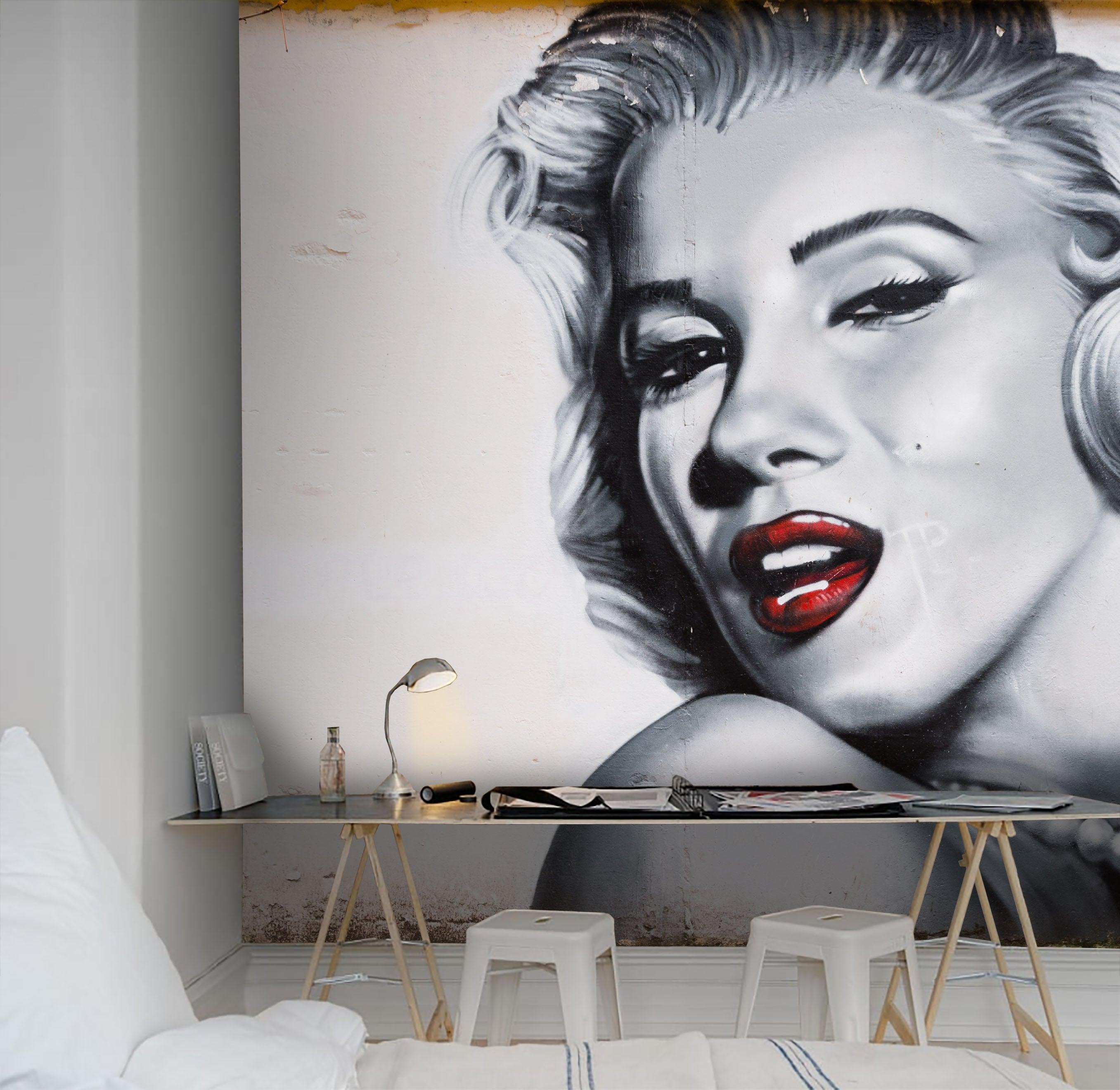 3D Freehand Marilyn Monroe Wall Mural Wallpaper 15- Jess Art Decoration