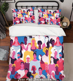 3D Cartoon Crowd Quilt Cover Set Bedding Set Pillowcases 10- Jess Art Decoration