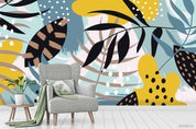 3D Hand Sketching Colorful Pattern Leaves Wall Mural Wallpaper LXL 919- Jess Art Decoration