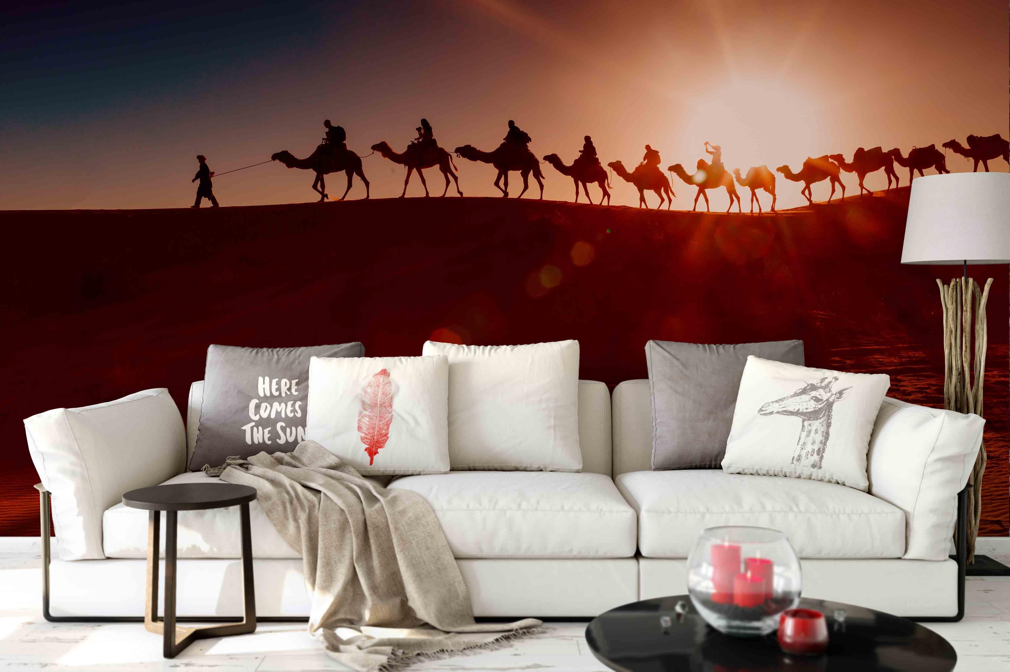 3D Camel Desert Landscape Wall Mural Wallpaper 9- Jess Art Decoration