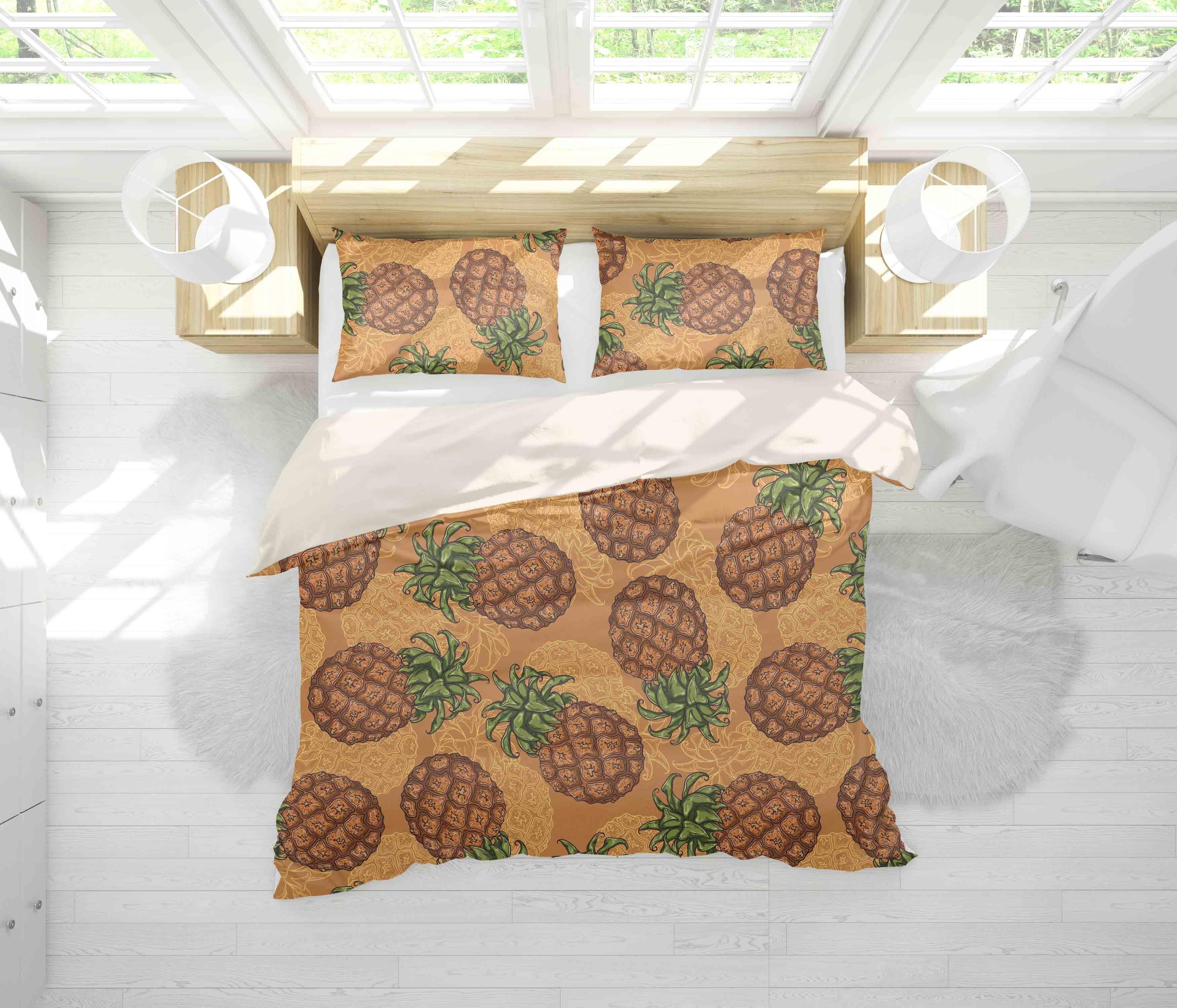 3D Yellow Pineapple Quilt Cover Set Bedding Set Pillowcases 53- Jess Art Decoration
