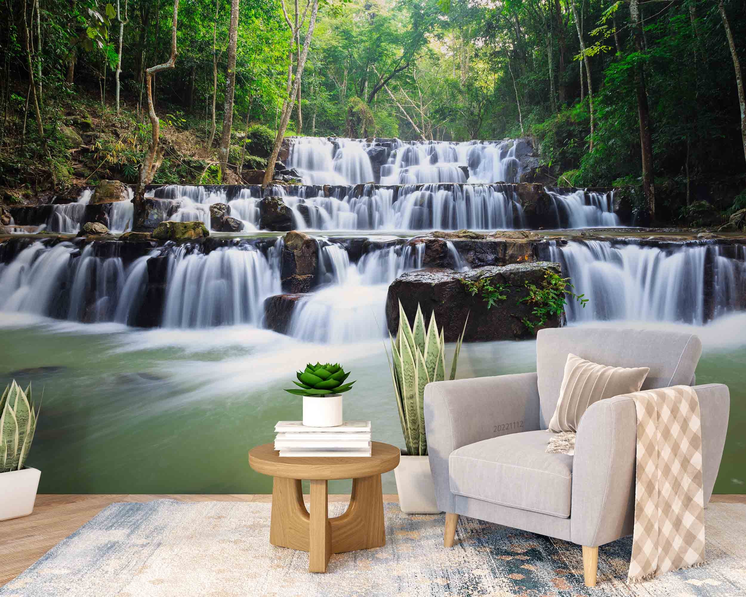 3D Waterfall Forest National Park Thailand Wall Mural Wallpaper GD 2133- Jess Art Decoration