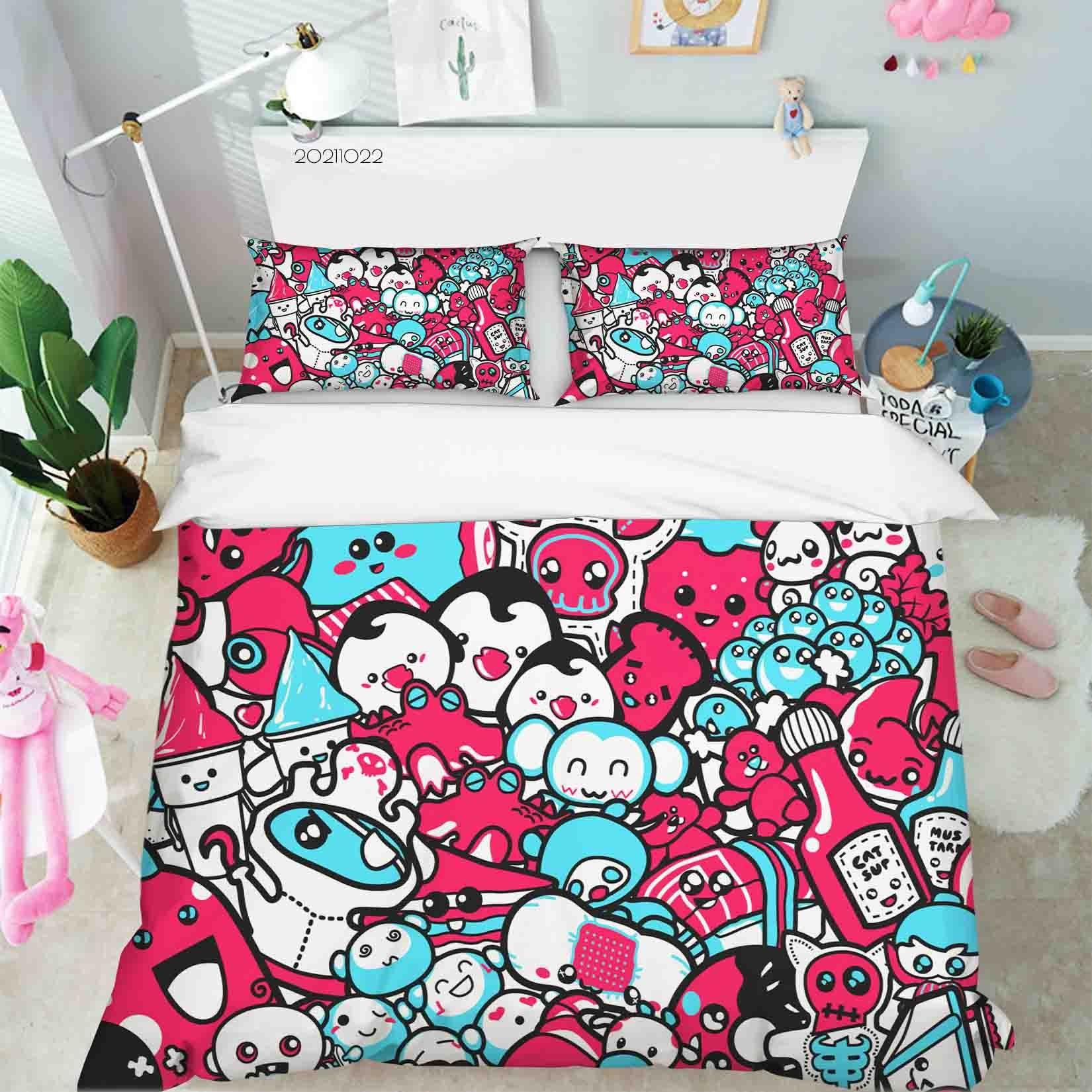 3D Abstract Illustration Art Doodle Quilt Cover Set Bedding Set Duvet Cover Pillowcases 98- Jess Art Decoration