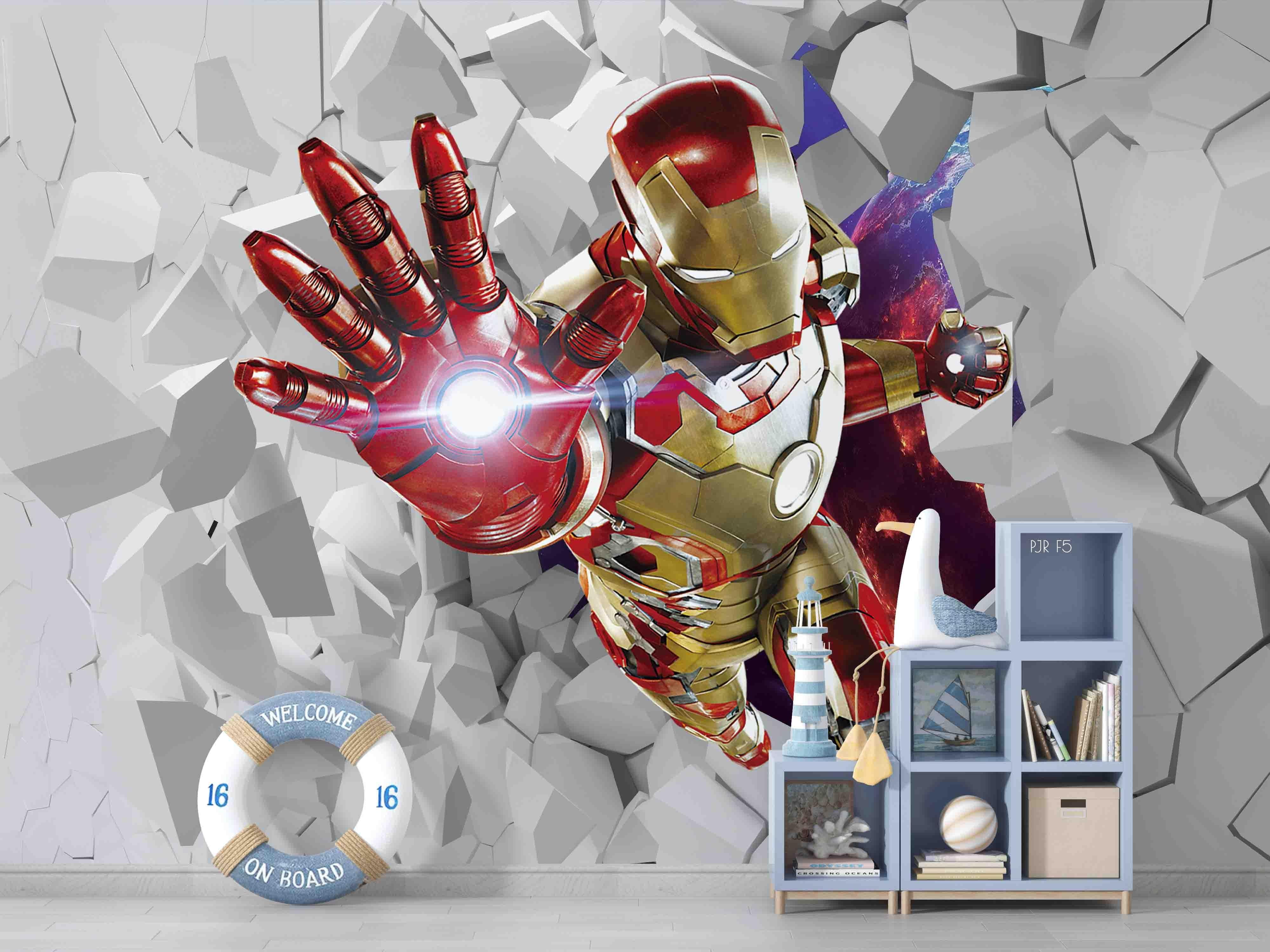 3D Armoured Film Hero armoured superhero action mural wall mural wallpaper for kids room - view 2