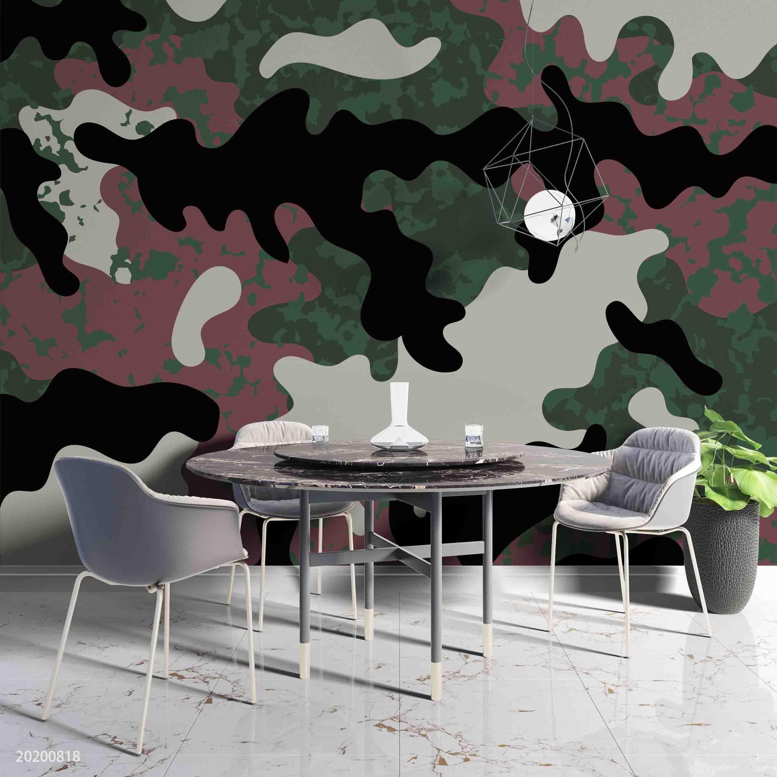 3D Vintage Camouflage Pattern Wall Mural Wallpaper LXL 1153- Jess Art Decoration