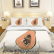 3D White Papaya Quilt Cover Set Bedding Set Duvet Cover Pillowcases SF05- Jess Art Decoration