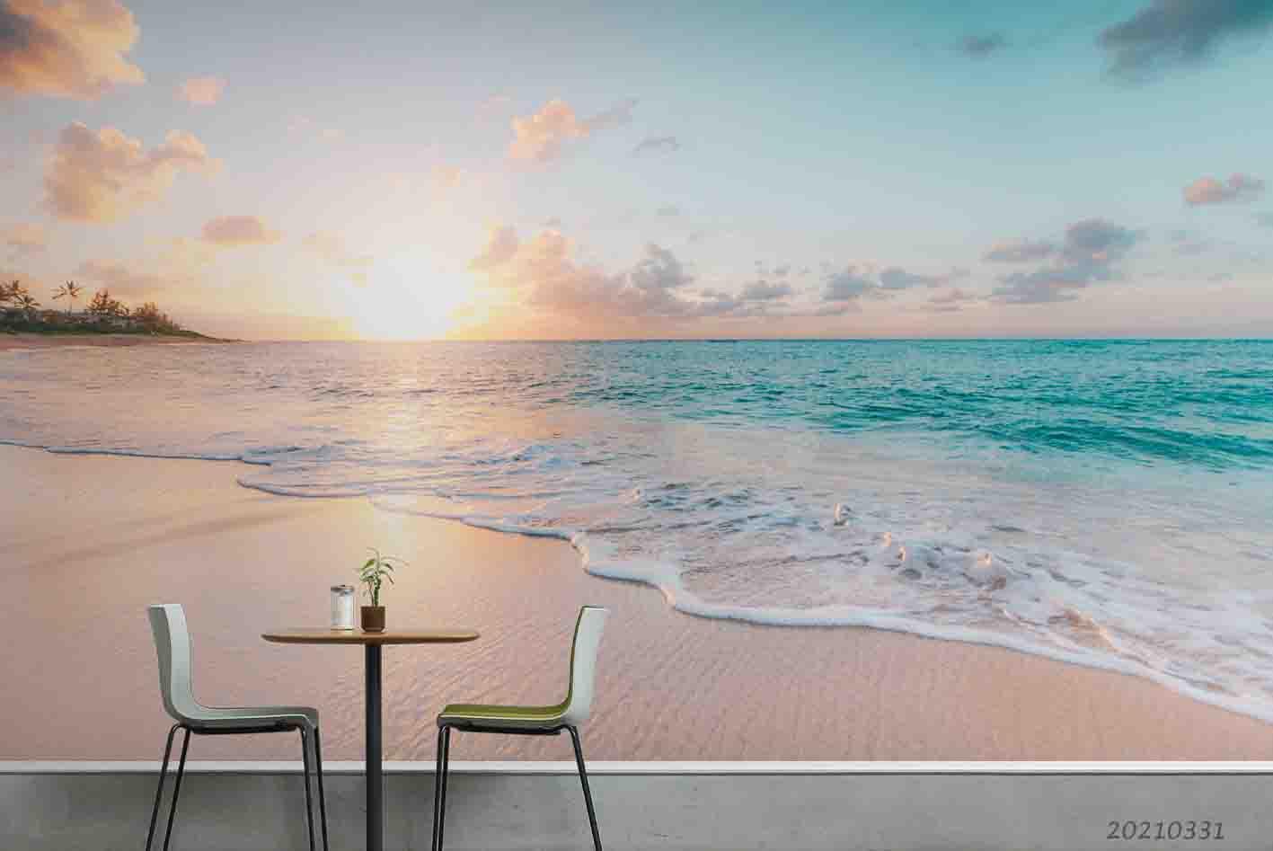 3D Sky Beach Landscape Wall Mural Wallpaper LQH 503- Jess Art Decoration