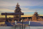 3D Sunset Sky Snow Forest Tree Landscape Wall Mural Wallpaper LQH 170- Jess Art Decoration