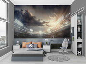 3D Soccer Pitch Green Lawn Stand Lamp Wall Mural Wallpaper GD 2676- Jess Art Decoration