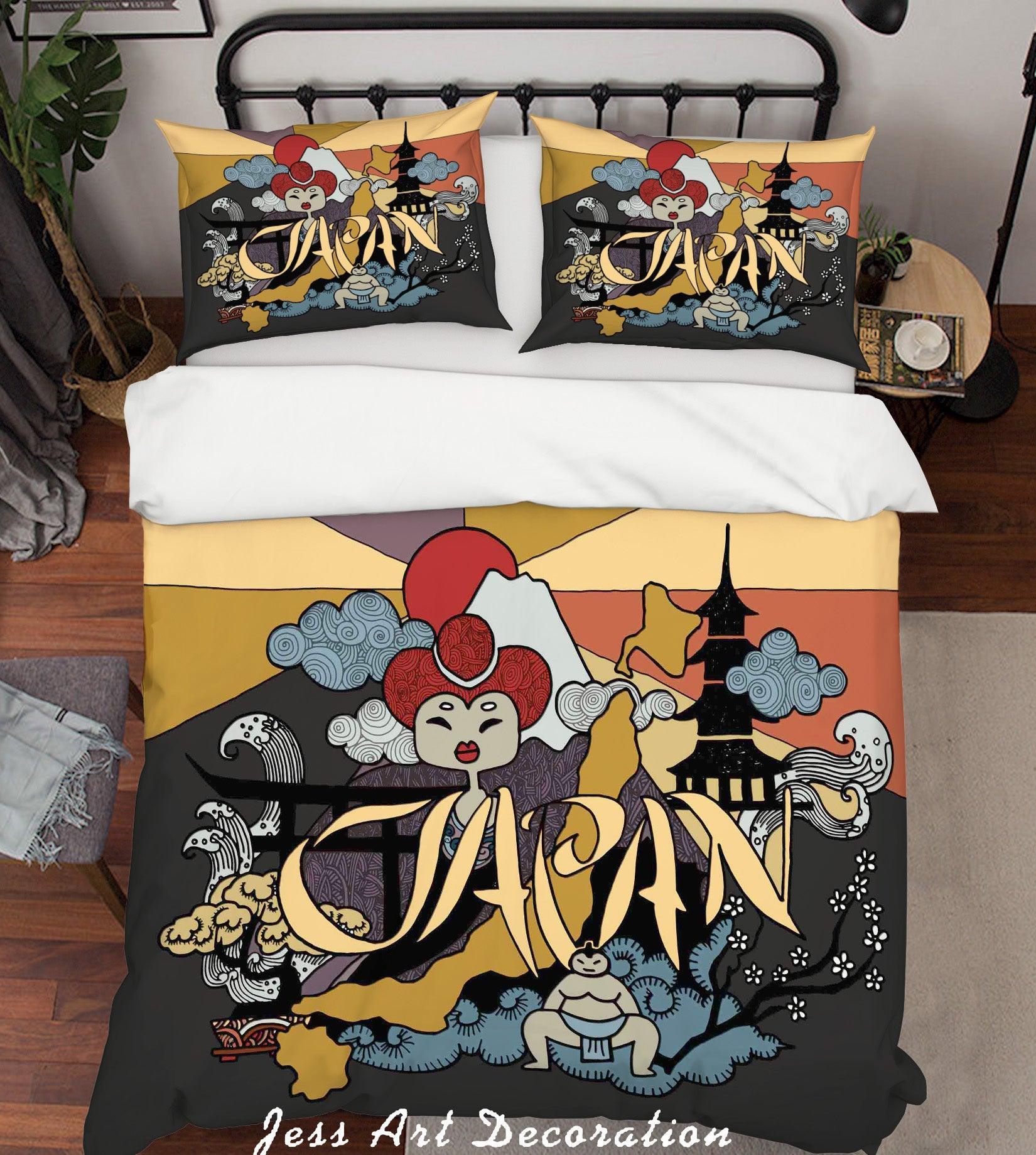 3D Graffiti Japanese Sign Figure Quilt Cover Set Bedding Set Duvet Cover Pillowcases LXL- Jess Art Decoration