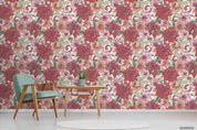 3D Hand Sketching Red Floral Leaves Plant Wall Mural Wallpaper LXL 1300- Jess Art Decoration