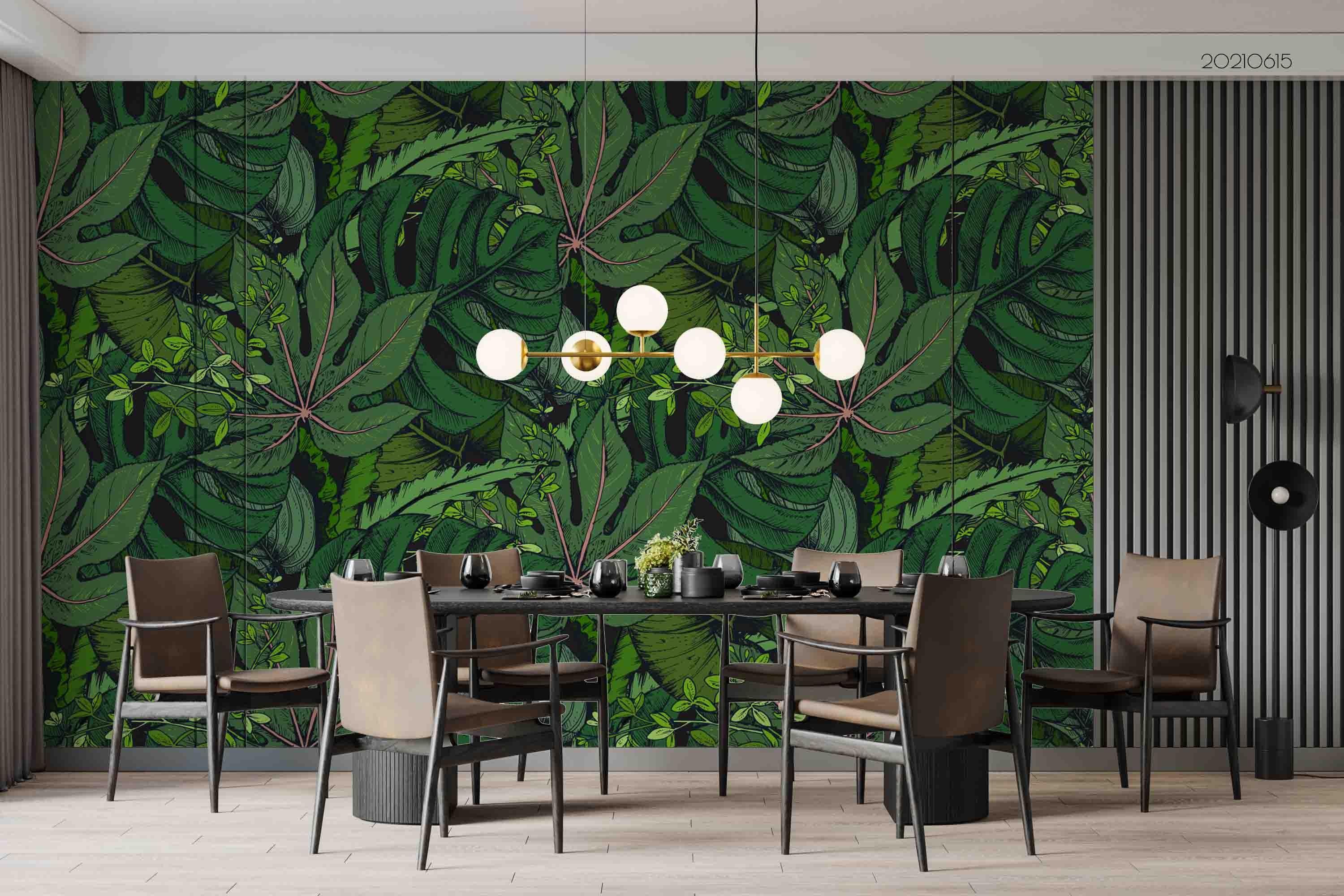 3D Vintage Tropics Plant Palm Pattern Seamless Wall Mural Wallpaper SWW2501- Jess Art Decoration