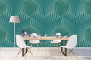 3D Green Geometry Wall Mural Wallpaper 134- Jess Art Decoration