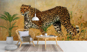 3D Realistic Grassland Leopard Animal Wall Mural Wallpaper LXL 1600- Jess Art Decoration