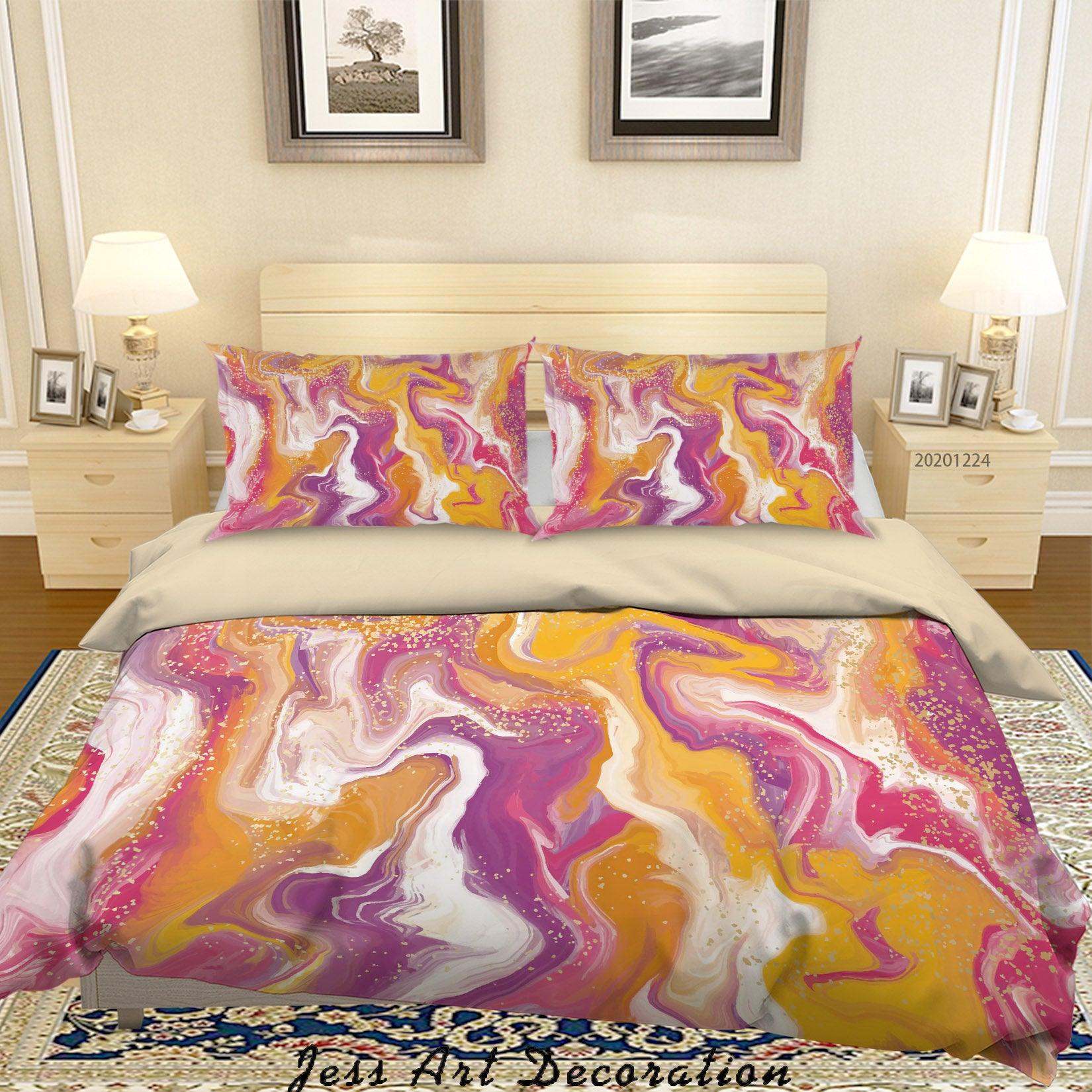3D Watercolor Color Marble Quilt Cover Set Bedding Set Duvet Cover Pillowcases 68 LQH- Jess Art Decoration