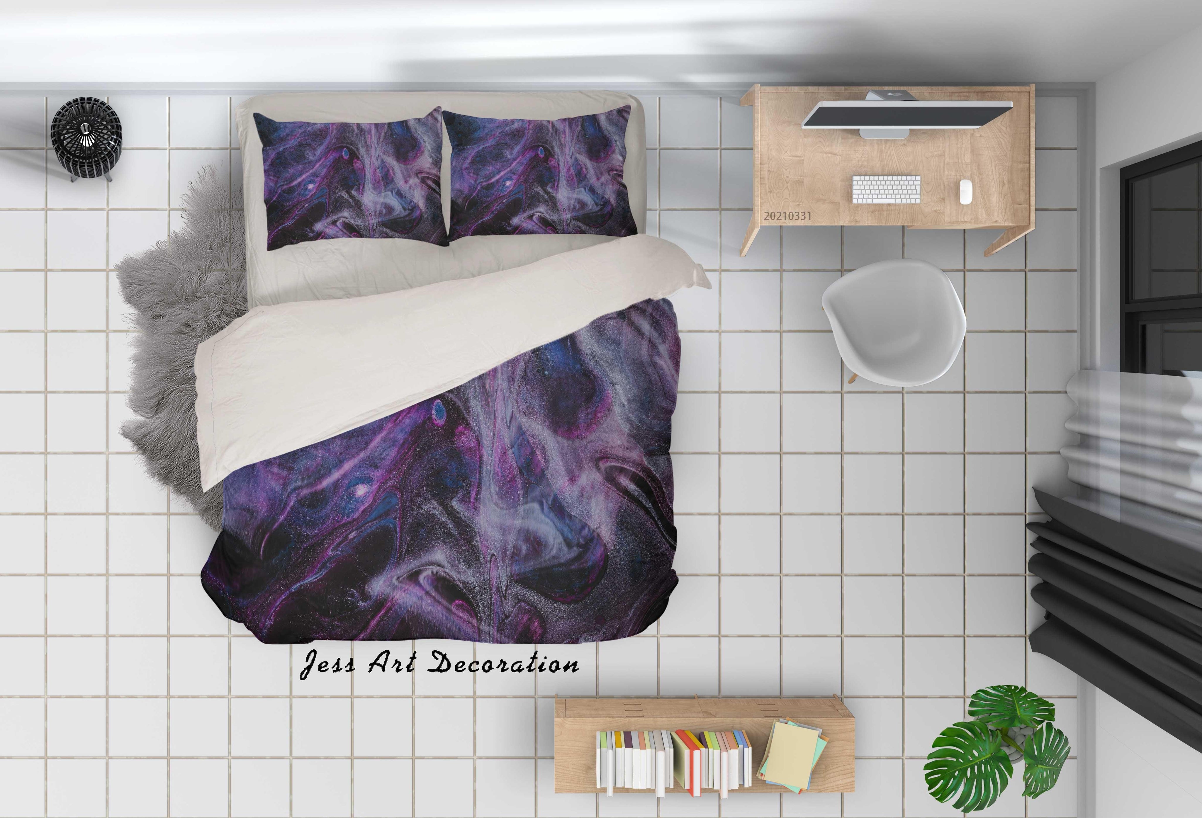 3D Abstract Marble Texture Quilt Cover Set Bedding Set Duvet Cover Pillowcases 267- Jess Art Decoration