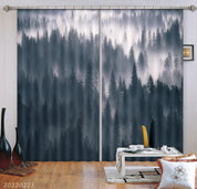 3D Woods Misty Landscape Curtains and Drapes GD 2533- Jess Art Decoration