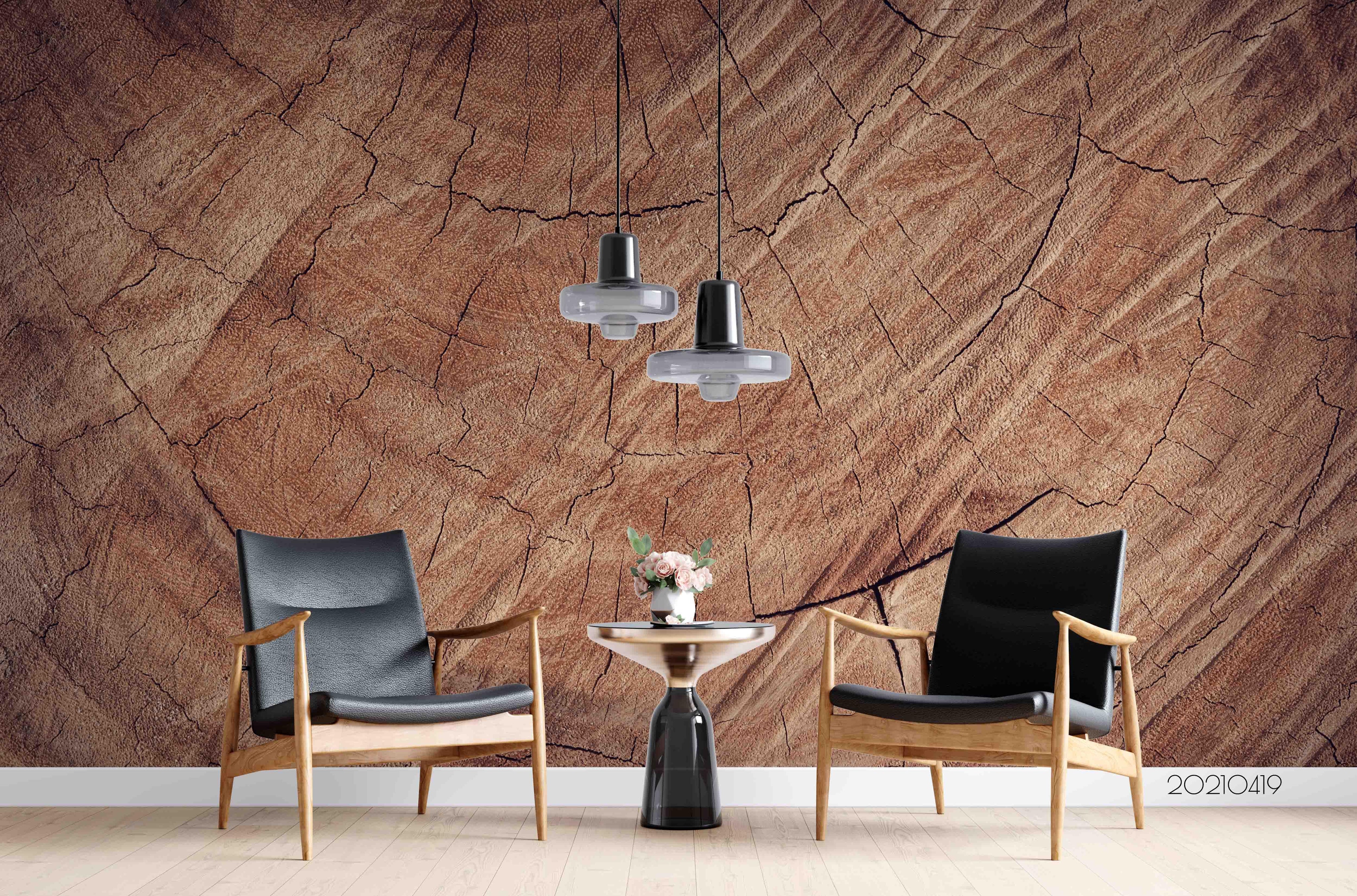 3D Warm Scratched Wood warm scratched wood texture wall mural wallpaper for office - view 2