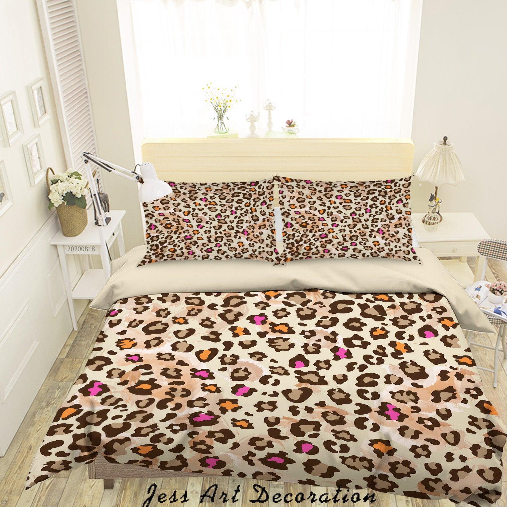 3D Vintage Leopard Animal Pattern Quilt Cover Set Bedding Set Duvet Cover Pillowcases LXL- Jess Art Decoration