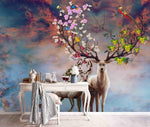 3D Grape Flower Elk Sky Clouds Wall Mural Wallpaper 91- Jess Art Decoration