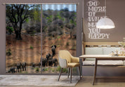 3D Elephant Baby Team Woods Hillside Curtains and Drapes GD 1821- Jess Art Decoration