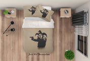 3D Banksy Insane Clown Black White Quilt Cover Set Bedding Set Duvet Cover Pillowcases  ZY D33- Jess Art Decoration