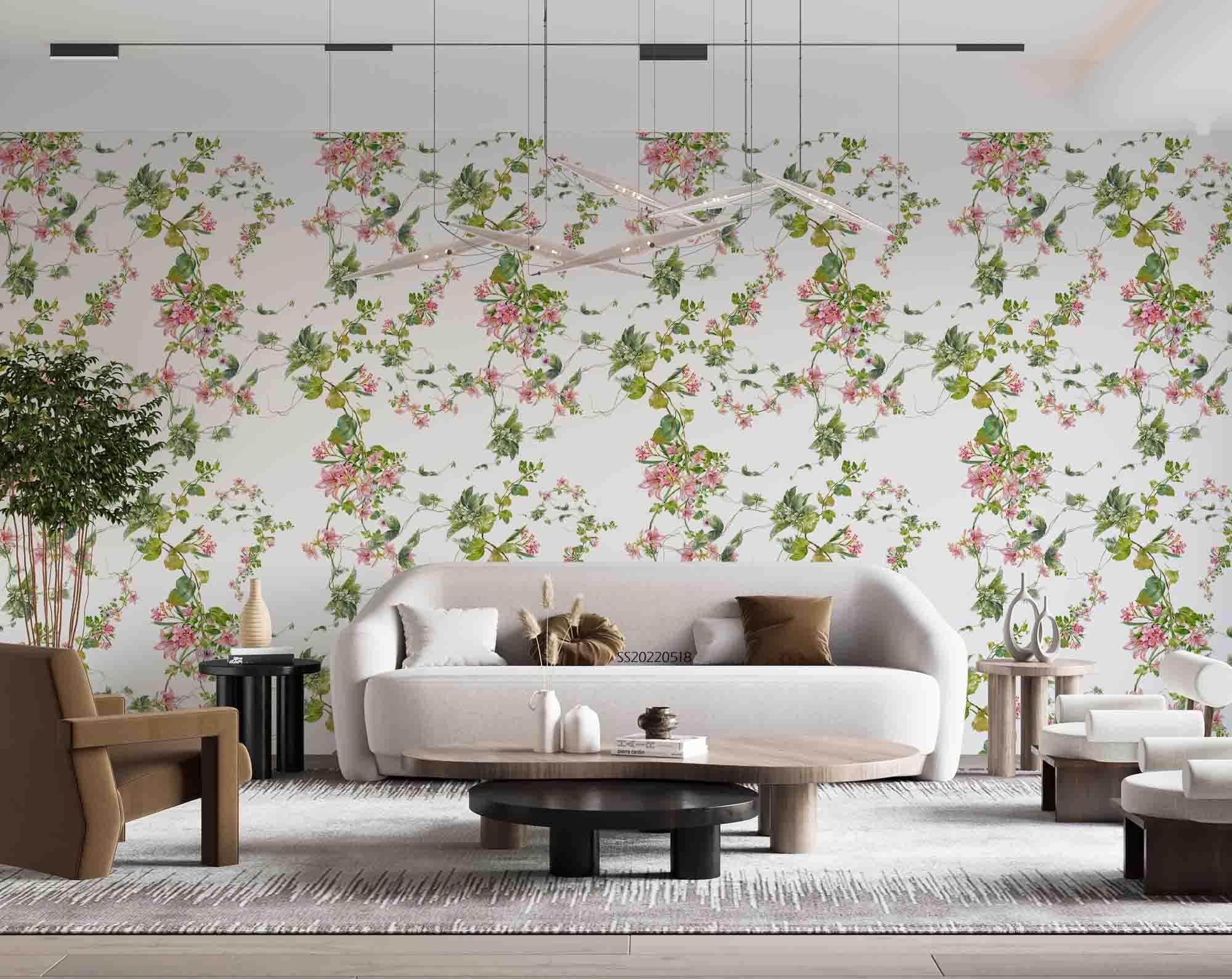 3D Vintage Floral Seamless Wall Mural Wallpaper SWW 82- Jess Art Decoration
