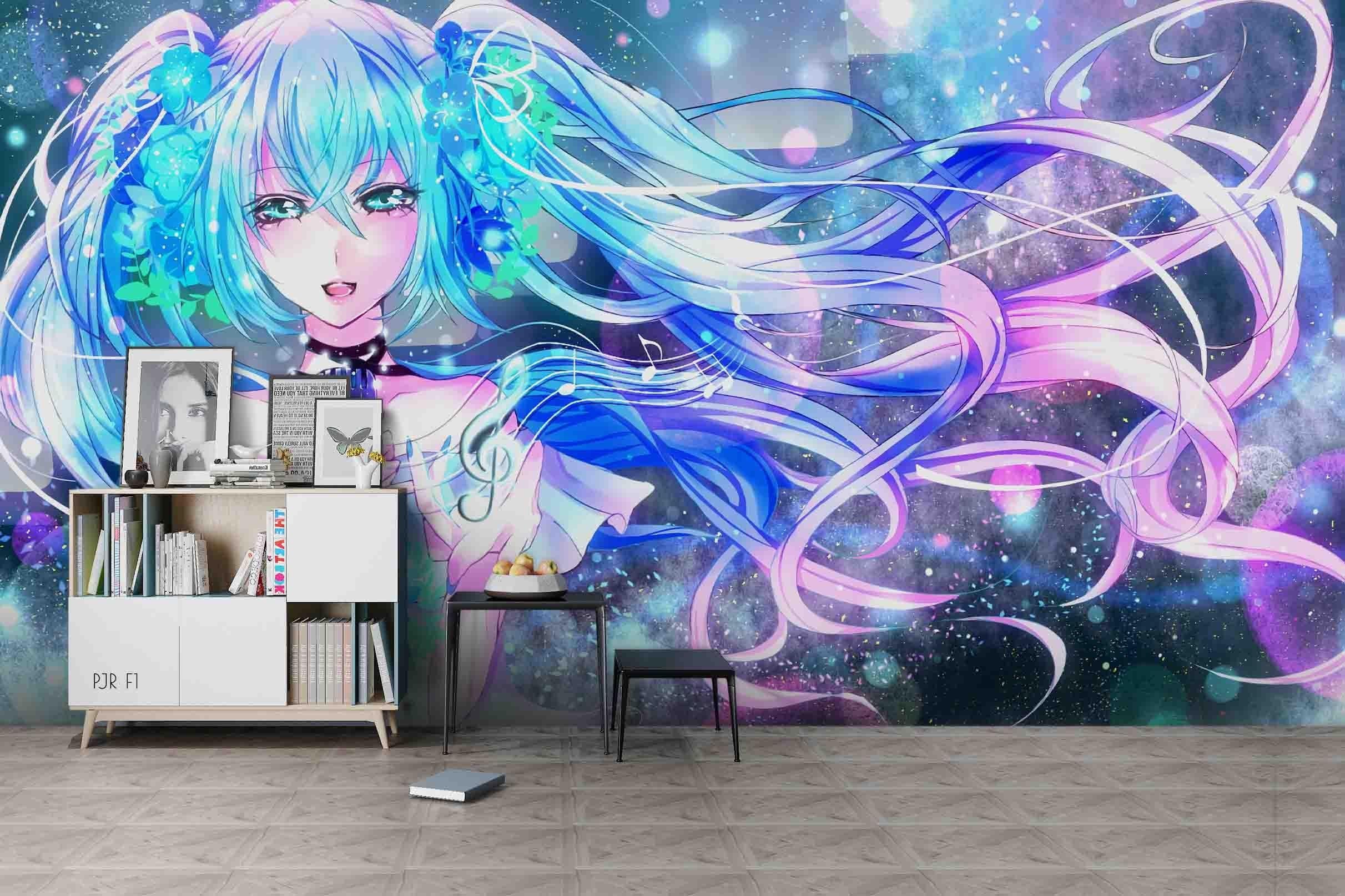 3D Anime Girl Wall Mural Wallpaper LQH 119- Jess Art Decoration