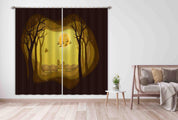 3D Cartoon Plant Jungle Building House Santa Claus Elk Curtains and Drapes LLL 477- Jess Art Decoration