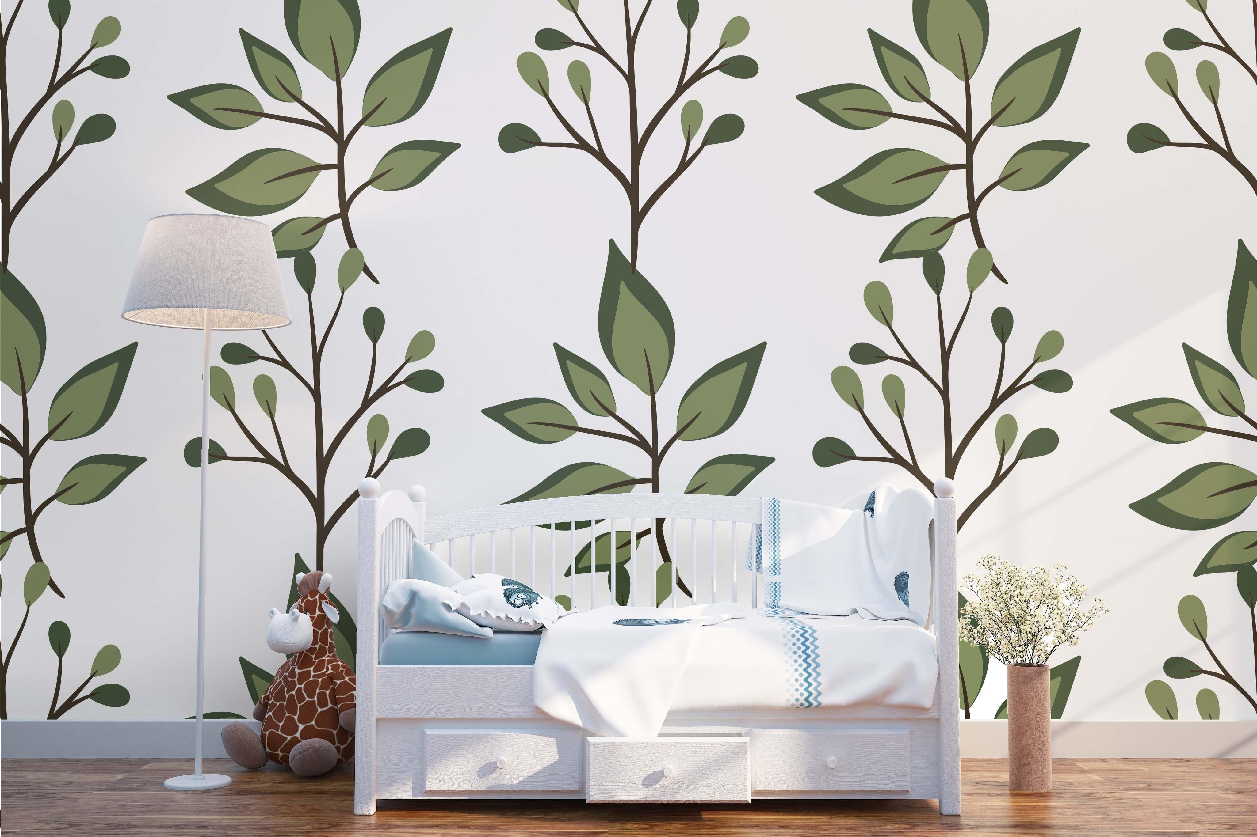 3D Green Leaves Wall Mural Wallpaper 164- Jess Art Decoration