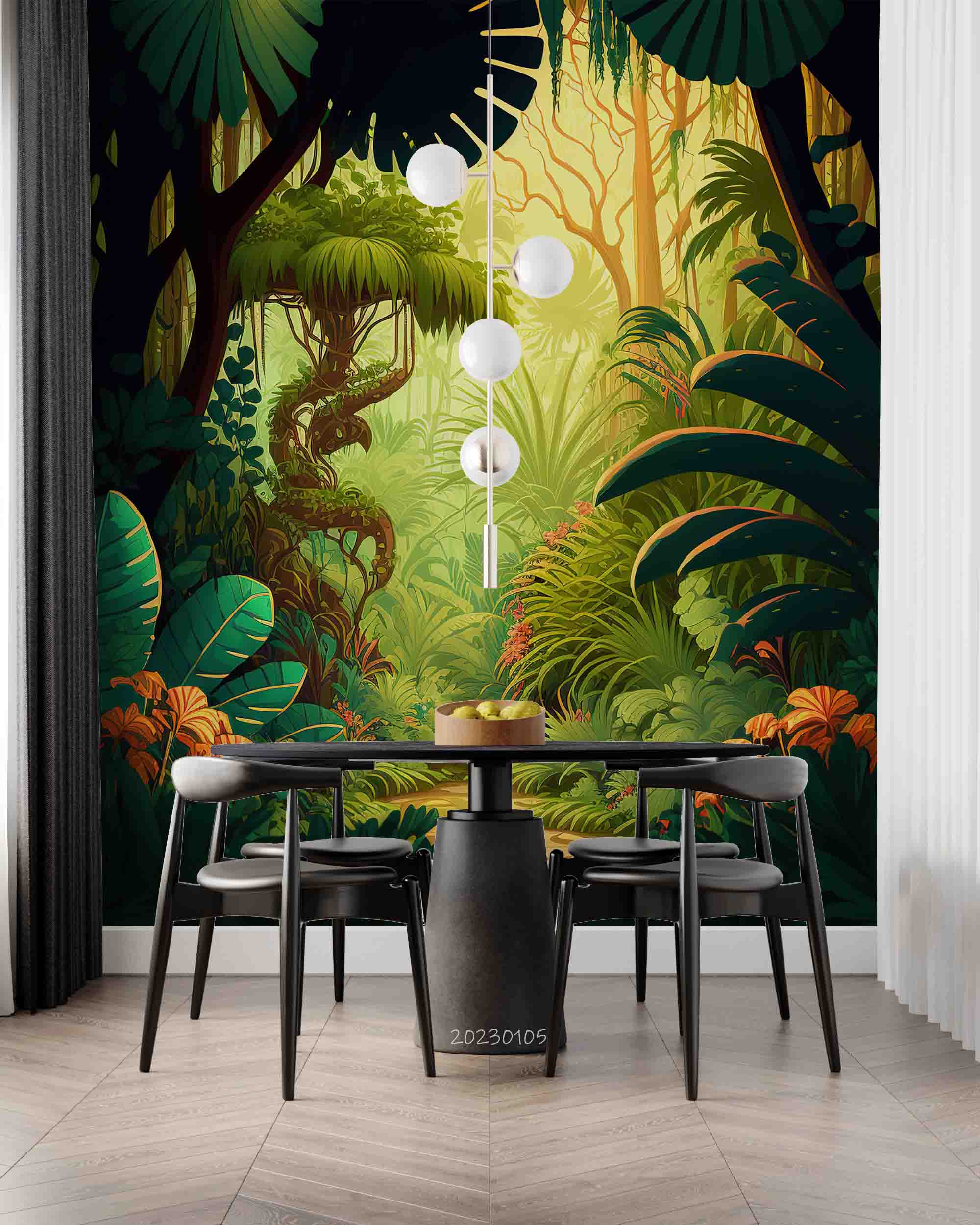 3D Tropical Jungle Exotic Palm Trees Wall Mural Wallpaper GD 1862- Jess Art Decoration