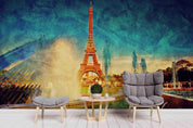 3D Eiffel Tower Paris Wall Mural Wallpaper 127- Jess Art Decoration
