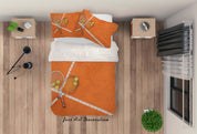 3D Orange Tennis Quilt Cover Set Bedding Set Pillowcases 80- Jess Art Decoration