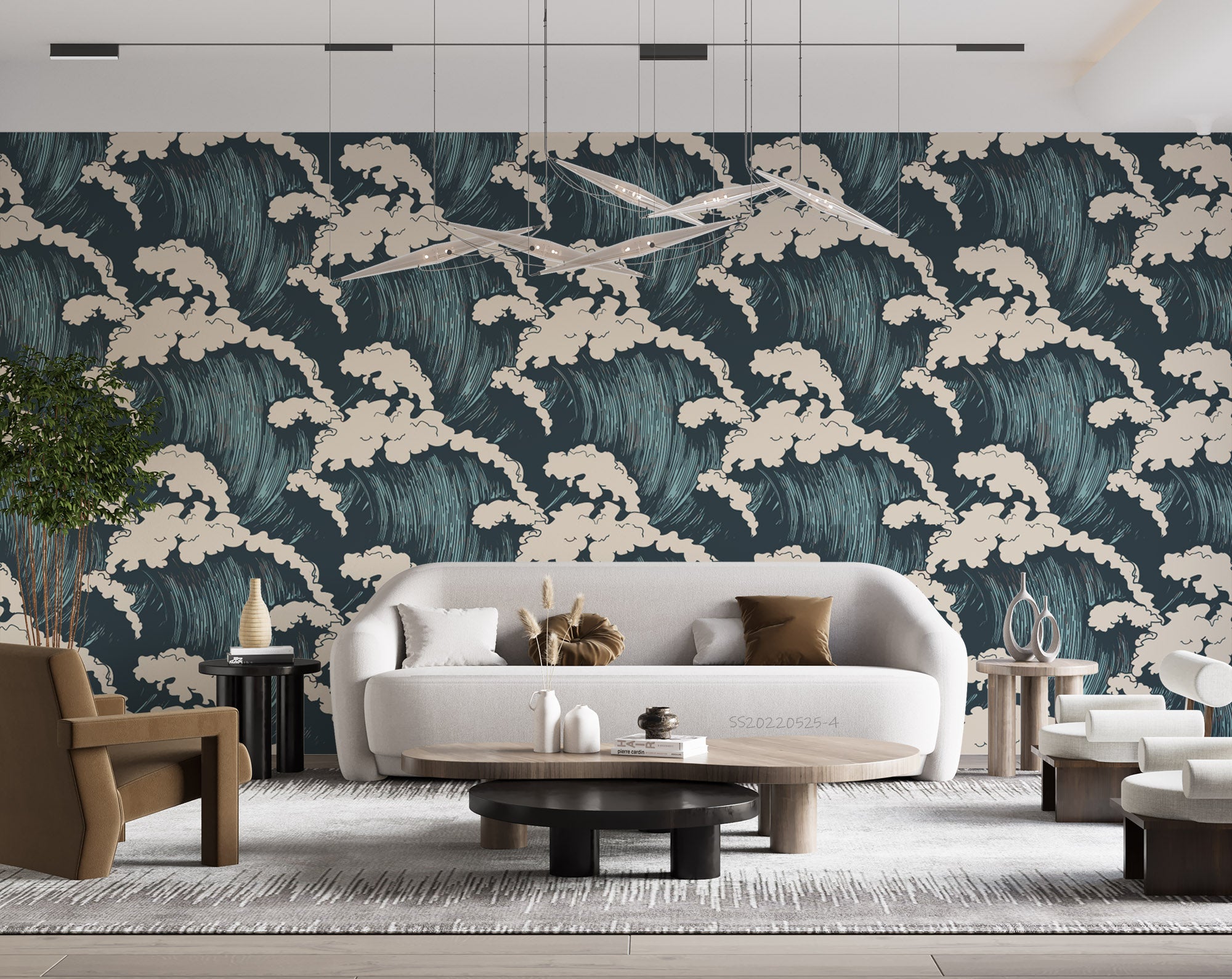 3D Vintage Wave Pattern Wall Mural Wallpaper GD 721- Jess Art Decoration
