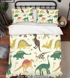 3D Color Cartoon Dinosaur Quilt Cover Set Bedding Set Pillowcases  5- Jess Art Decoration