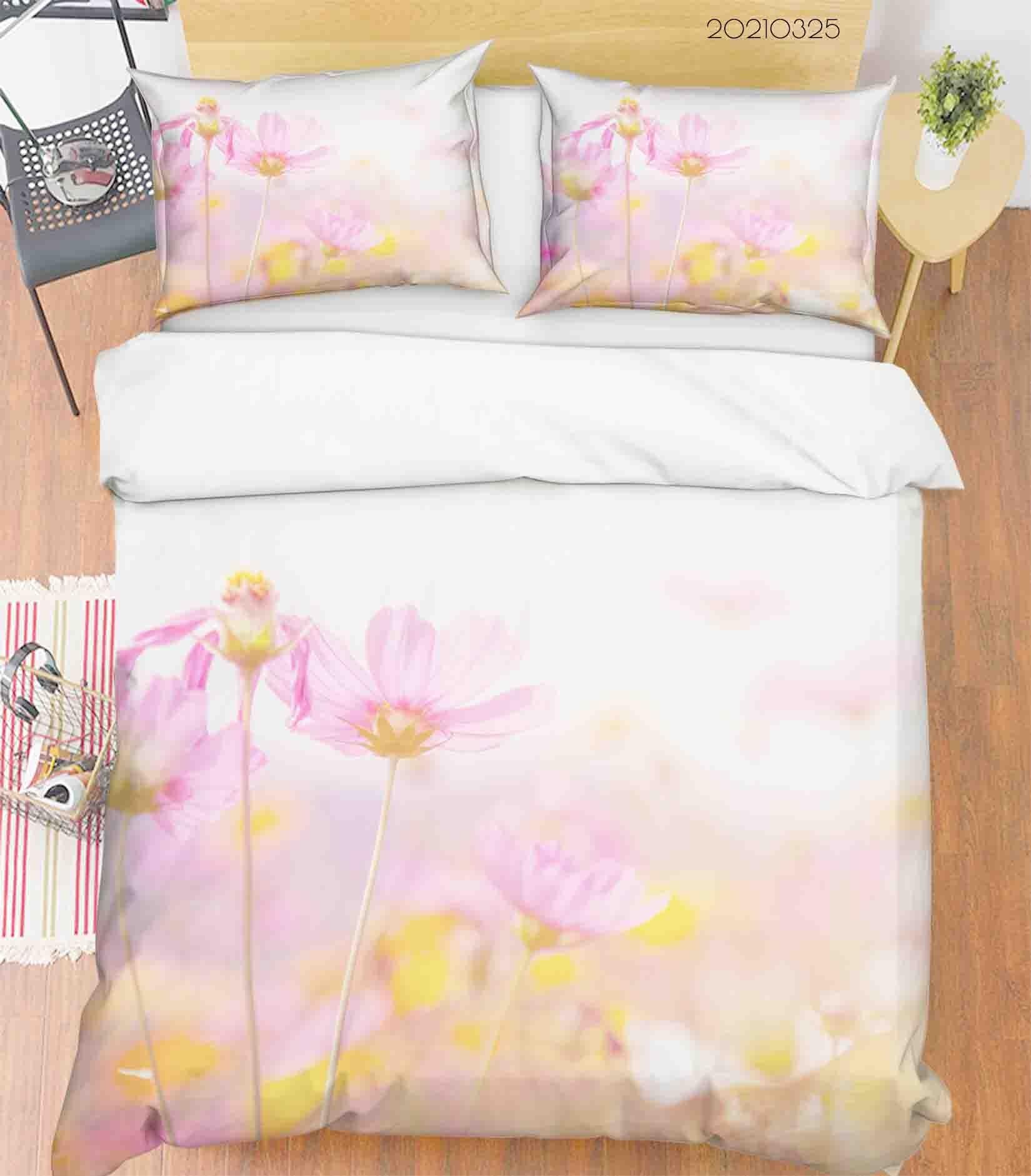 3D Pink Floral Quilt Cover Set Bedding Set Duvet Cover Pillowcases 264- Jess Art Decoration