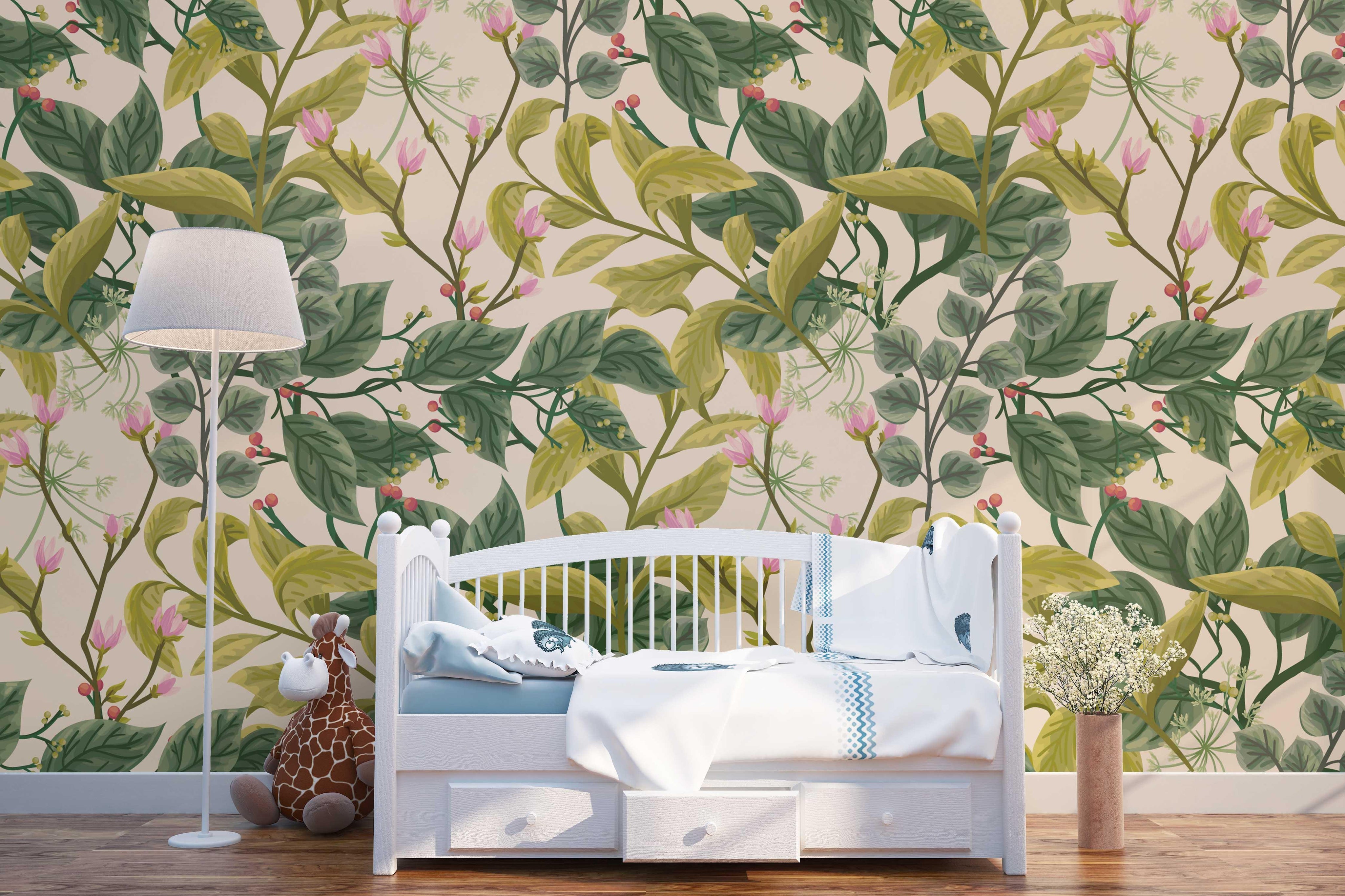 3D Green Leaves Wall Mural Wallpaper 11- Jess Art Decoration