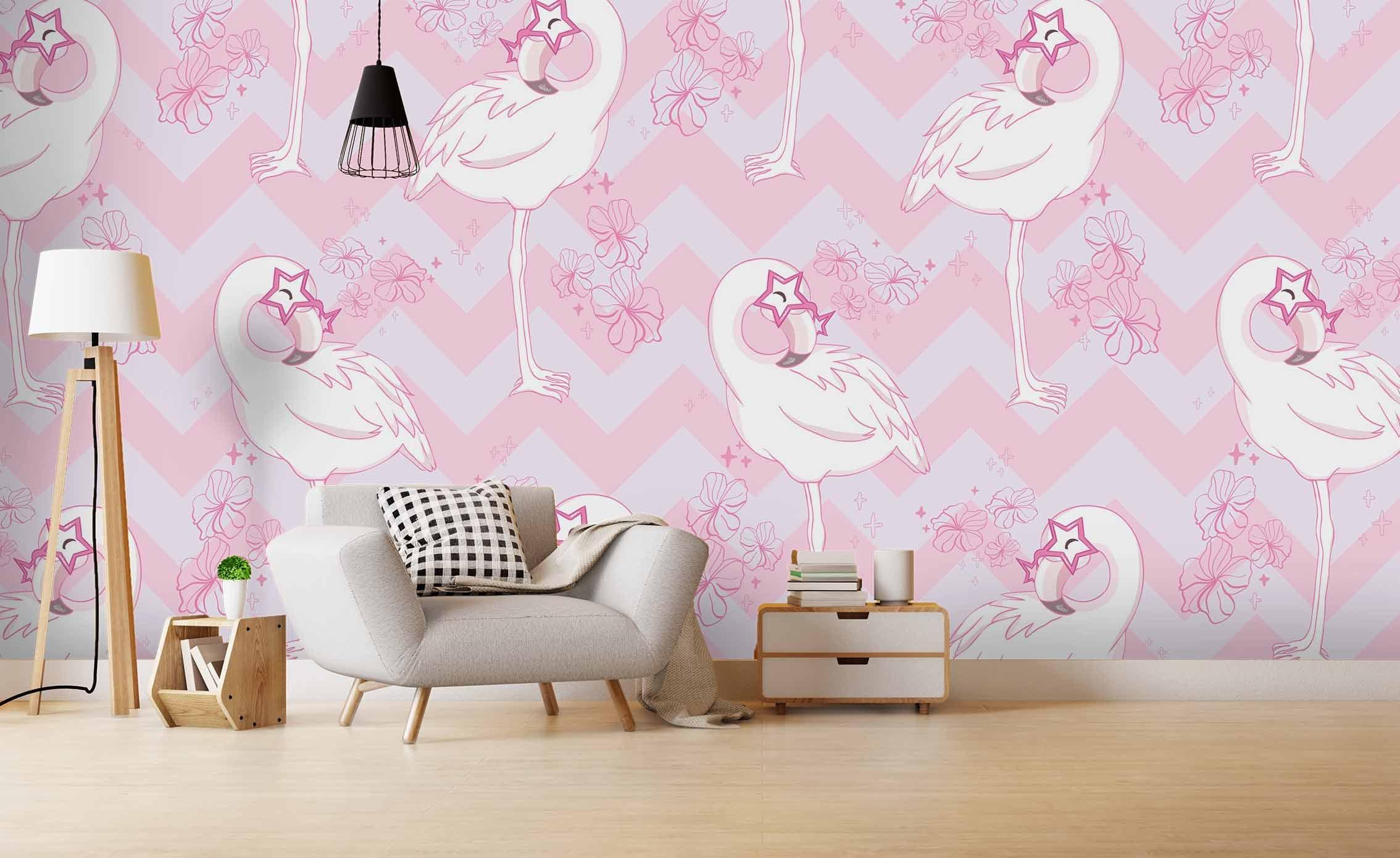 3D Pink Unicorn Floral Wall Mural Wallpaper 51 LQH- Jess Art Decoration
