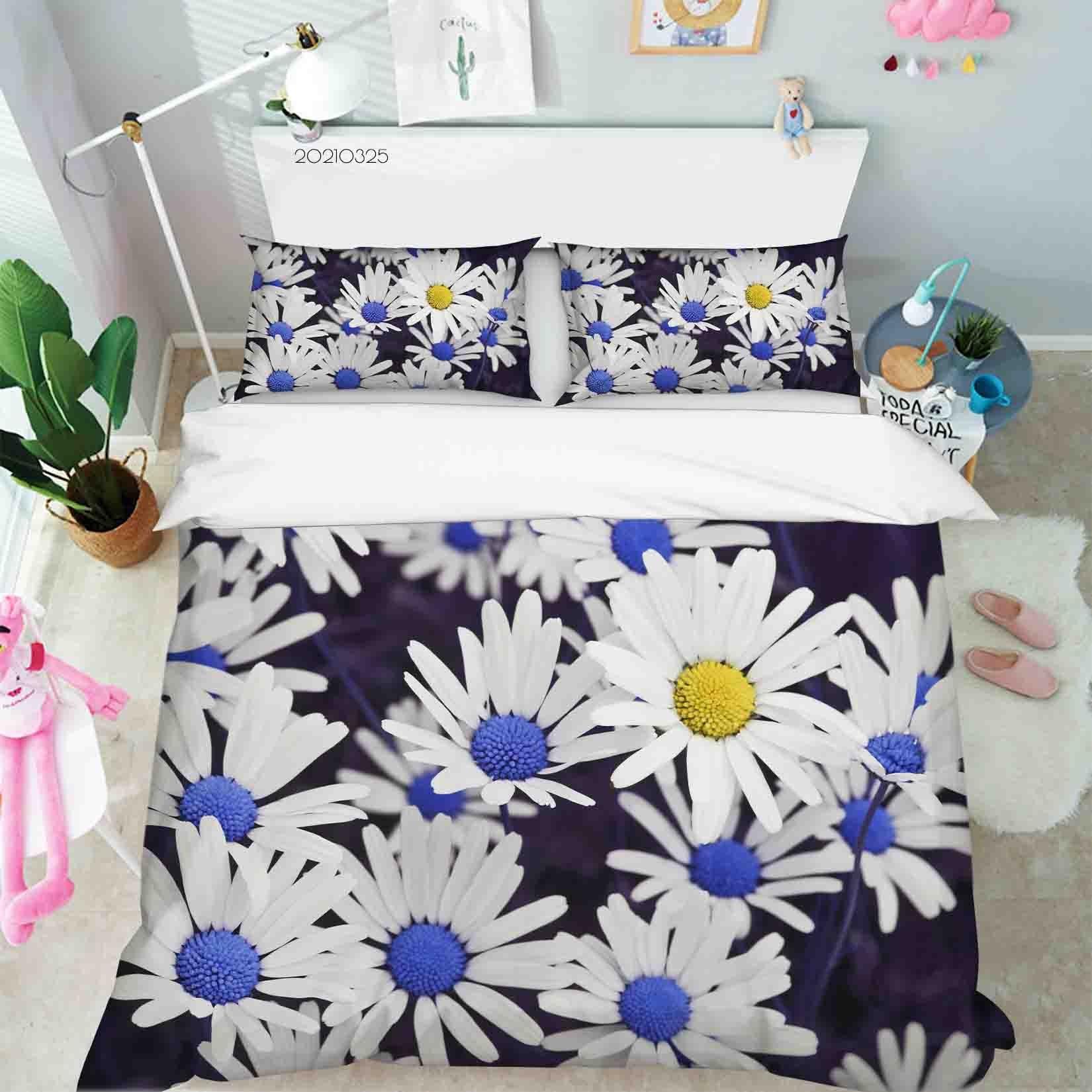 3D White Chrysanthemum Quilt Cover Set Bedding Set Duvet Cover Pillowcases 256- Jess Art Decoration