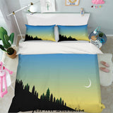 3D Forest Moon Night Quilt Cover Set Bedding Set Pillowcases 65- Jess Art Decoration