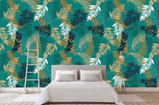 3D Green Leaves Wall Mural Wallpaper SF15- Jess Art Decoration